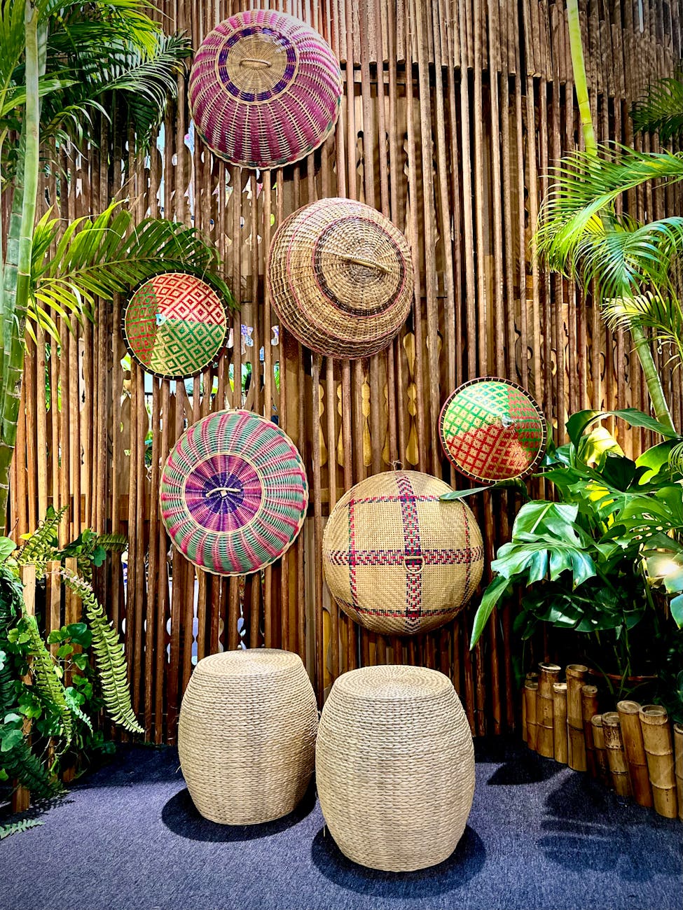 baskets in a room