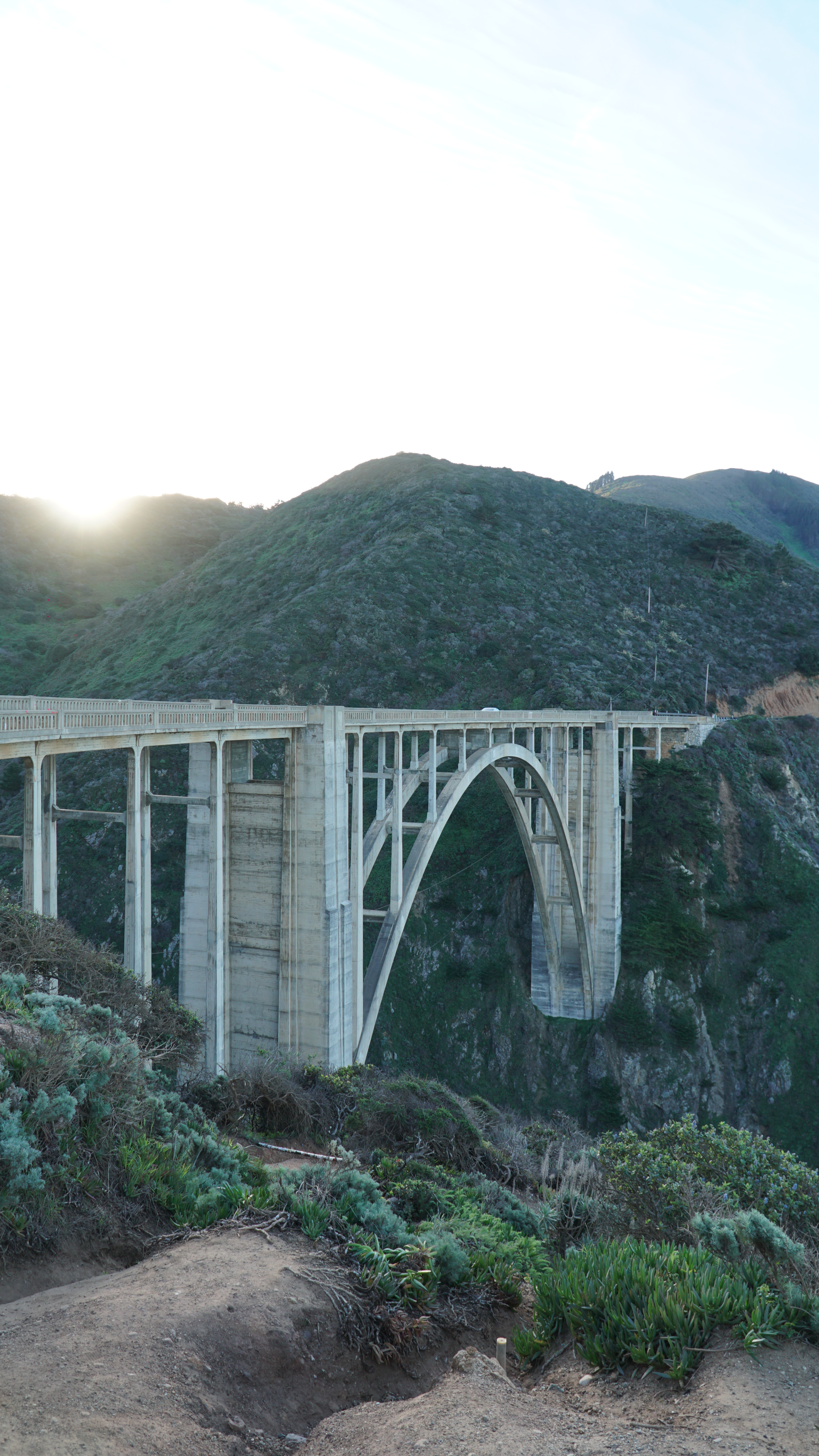 View of Bixby Bridge from the side of the road